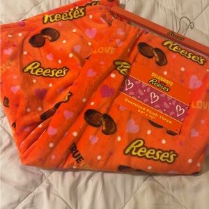 Oversized Plush Throw Blanket - Orange and Pink